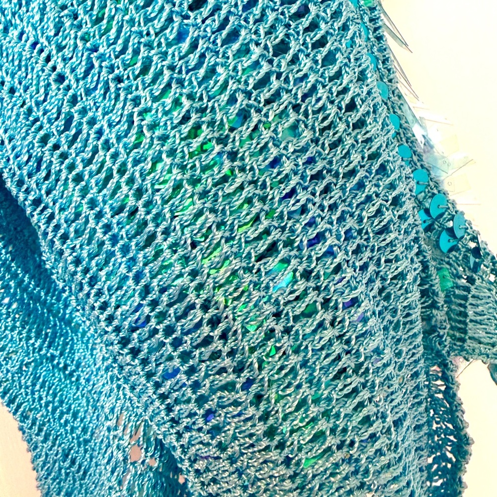 Turquoise Shimmer Festive Party Tank 🪩🩵 - Picture 7 of 10